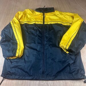 i5 Apparel Men's Windbreaker Jacket XL Yellow Black Zip Lightweight Activewear